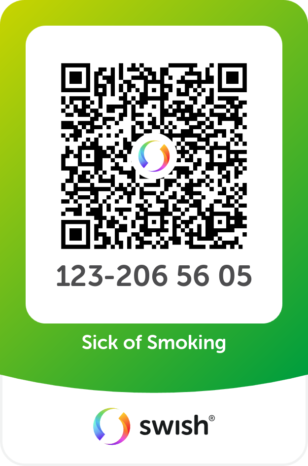 Swish QR-kod, Sick of Smoking, 123-206 56 05